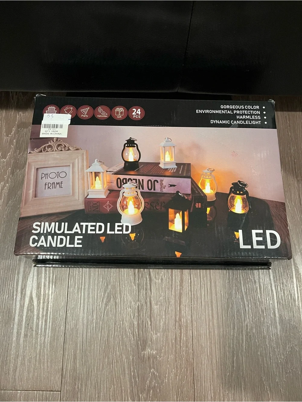 Simulated LED Candle Lanterns — White & Red (Set of 24)